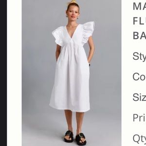 Anthropologie White Dress